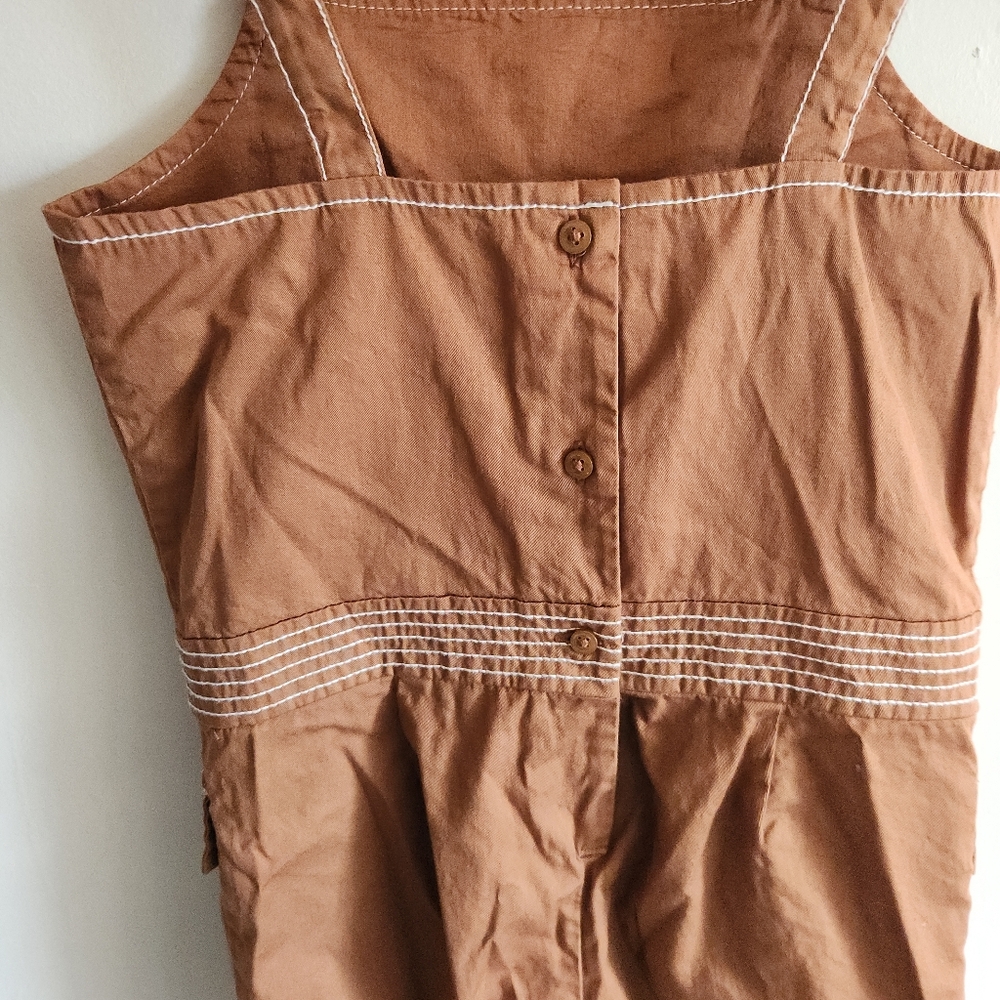 Nwot Jaine And Jack Romper Shorts Tank Brown Cotton 7 - Picture 6 of 7